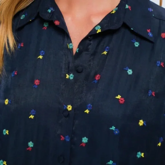 Tuckernuck Navy Embroidered Callahan Shirt Dress - Picture 6 of 8